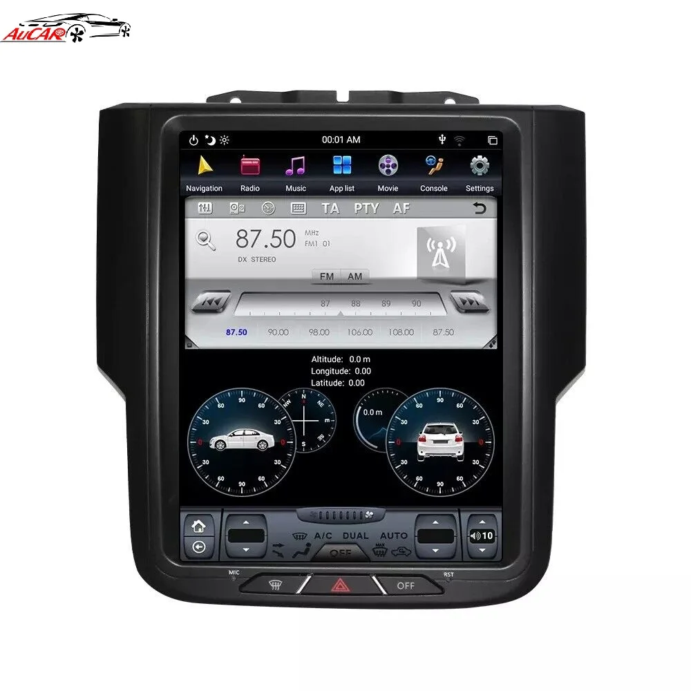 

AuCar 10.5" Tesla Screen Multimedia Player Car Radio For Dodge RAM 1500 3500 2013-2019 GPS Navigation Android 9 Wireless Carplay