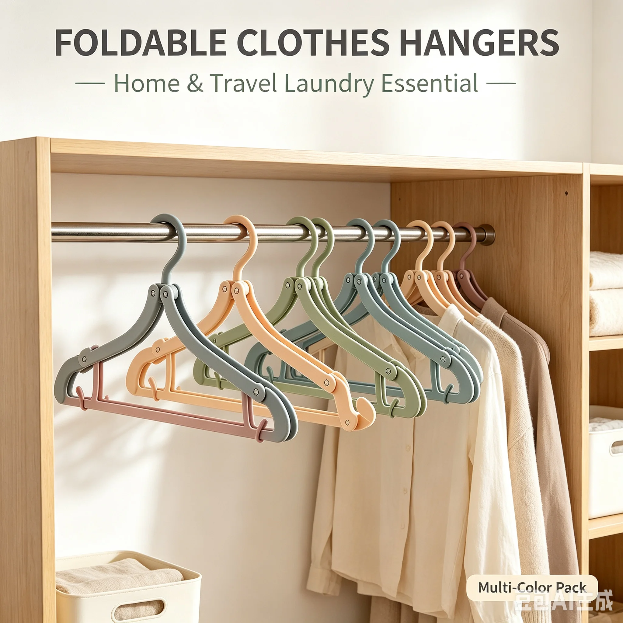 50pcs Pastel Multifunction Retractable Portable Folding Clothes Hanger Travel Essential Cruise Necessity Foldable Drying Rack Home Travel Organization Space Saving Compact Storage Solution Lightweight Convenient Durable Practical Hanger