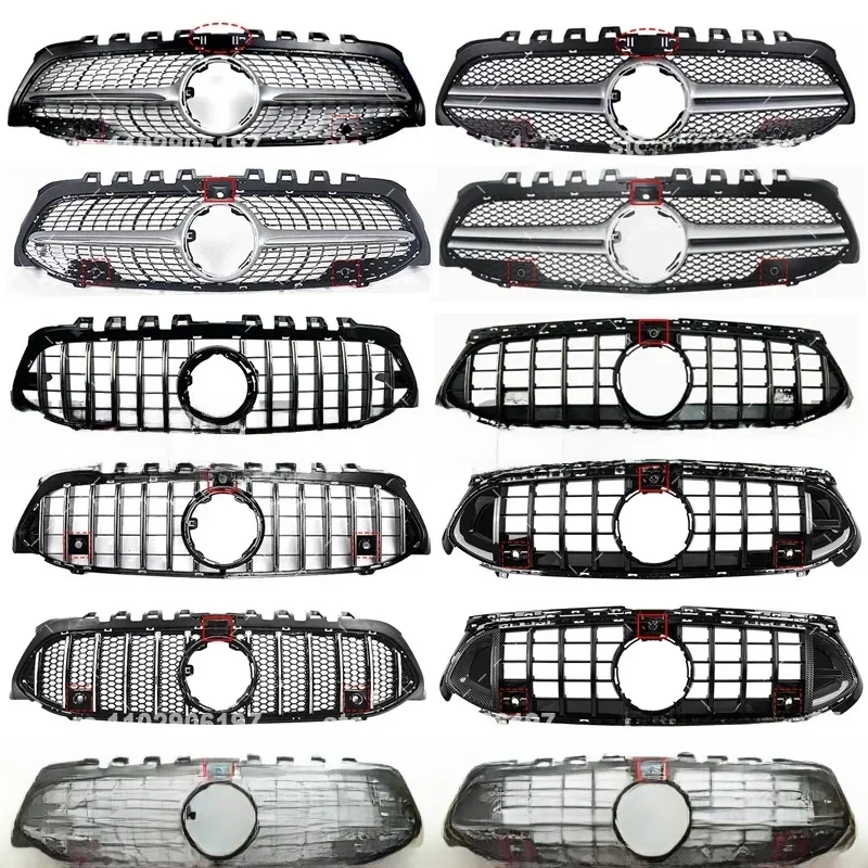 Voor 2019-2025 W177 A-klasse Mercedes Benz A180 A200 A220 A250 A35 A45 Voorbumper Grille Radiator rooster Racing Grill GT AMG - afbeelding 2