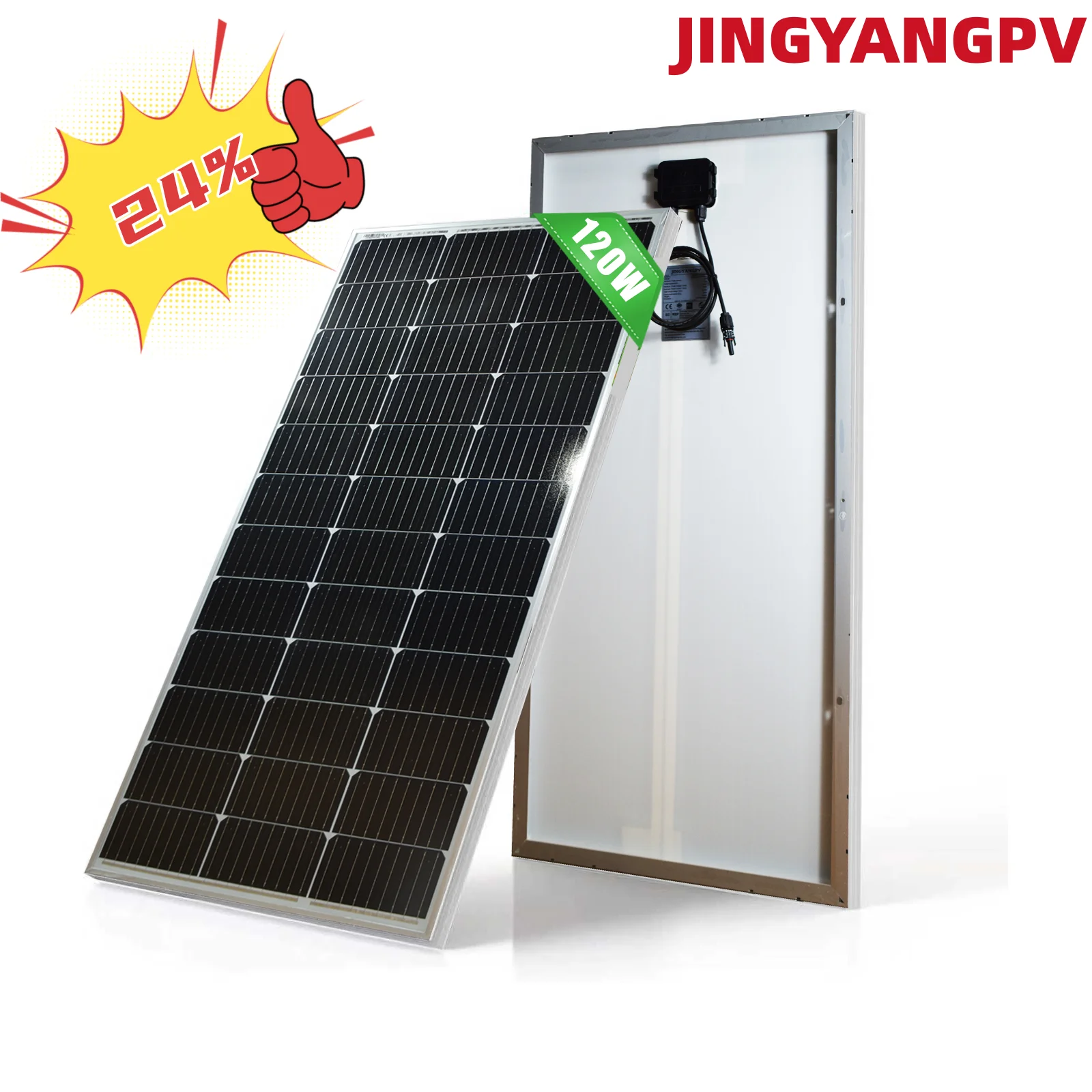 Image of 120 W Solarmodul 18 V, 18BB N-Typ Solarmodul mit 24% Effizienz für Solarsysteme in Wohnmobilen, Gärten, auf Dächern, Balkonen, Booten.