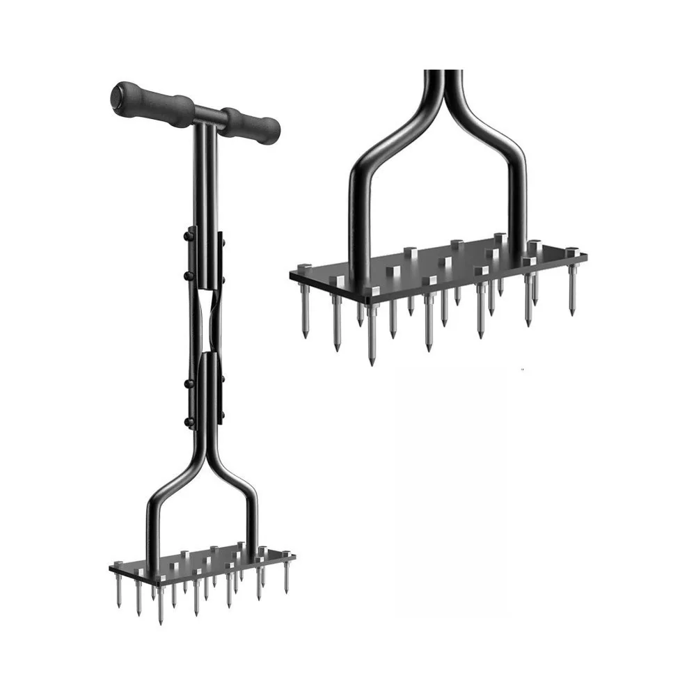 

Steel Hand Lawn Aerator Spike Manual Tool With Nails Garden Lawn Aerator for Loosening Soil Grass Plot Spike Soil Aerating Tool