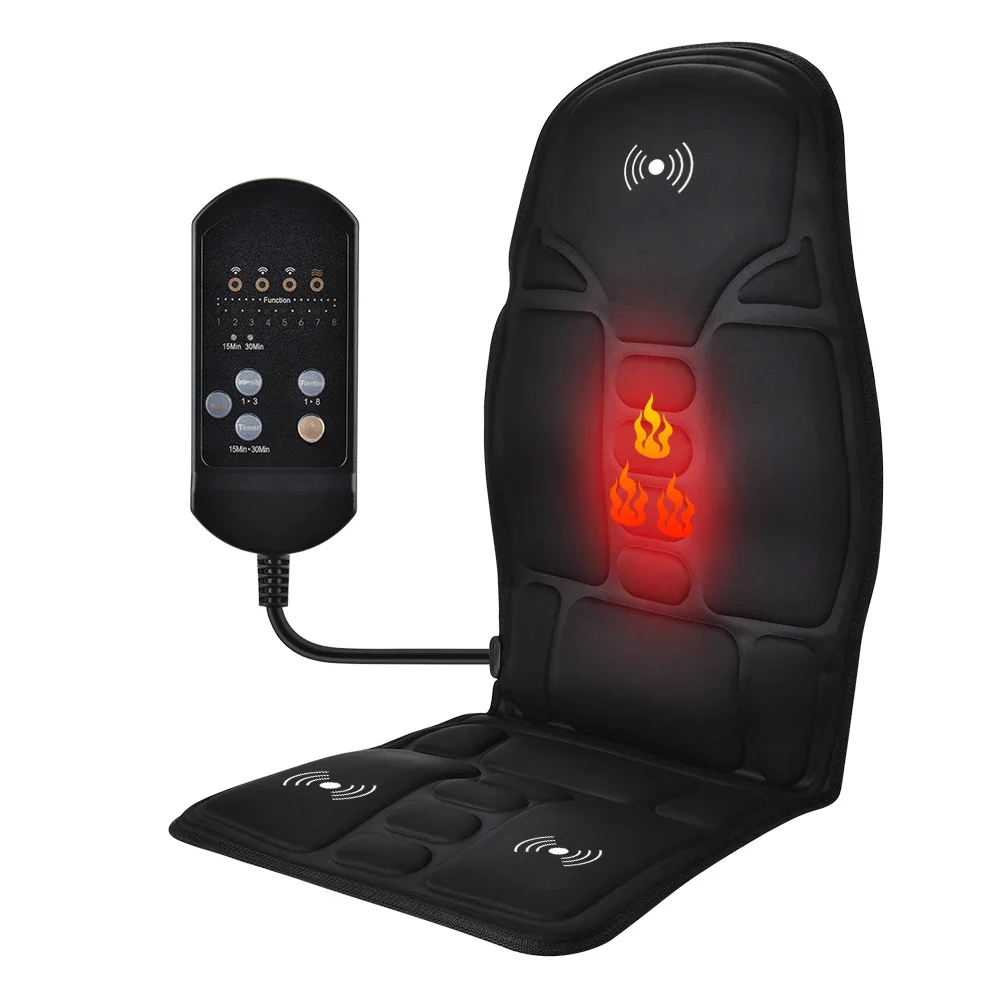 Massager Stoelkussen Elektrische verwarming Vibrerende cervicale nekrug Lichaamskussen Massag voor auto thuis Lumbale matras - afbeelding 2