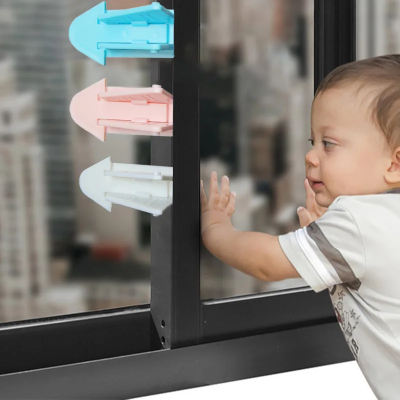 1/2Pcs Children Security Protector Baby Safety Sliding Locks Window Protection Lock Anti-pinch Wardrobe Locking Baby Protection