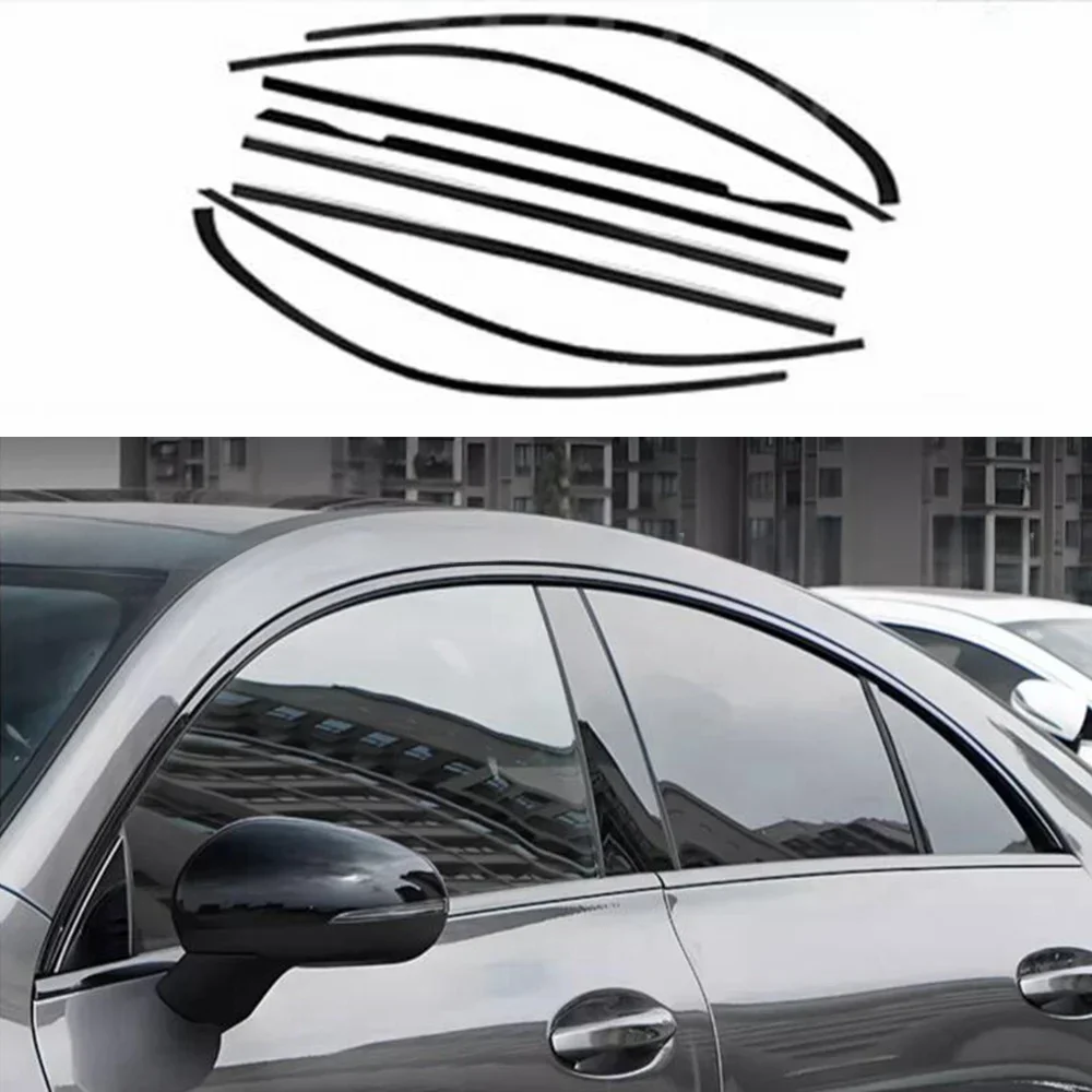 Auto Styling Zwart Raam Pailletten Decoratie Cover Trim Voor Mercedes Benz Cla W117 W118 2016-2023 Auto Accessoires - afbeelding 2