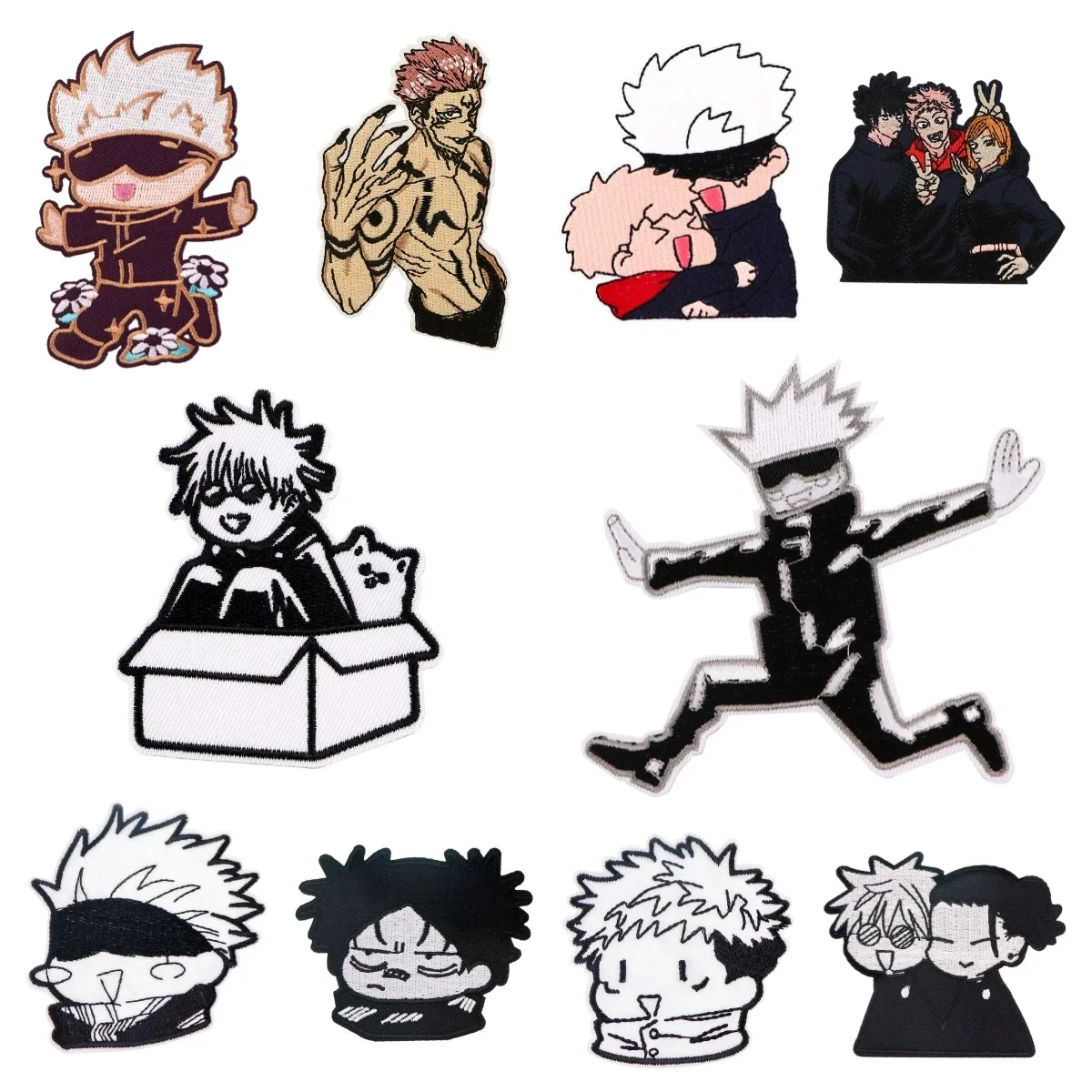 Satoru Gojo Anime patchs brodés fer sur patchs pour vêtements patchs de colle thermique pour bricolage vestes coudre autocollants