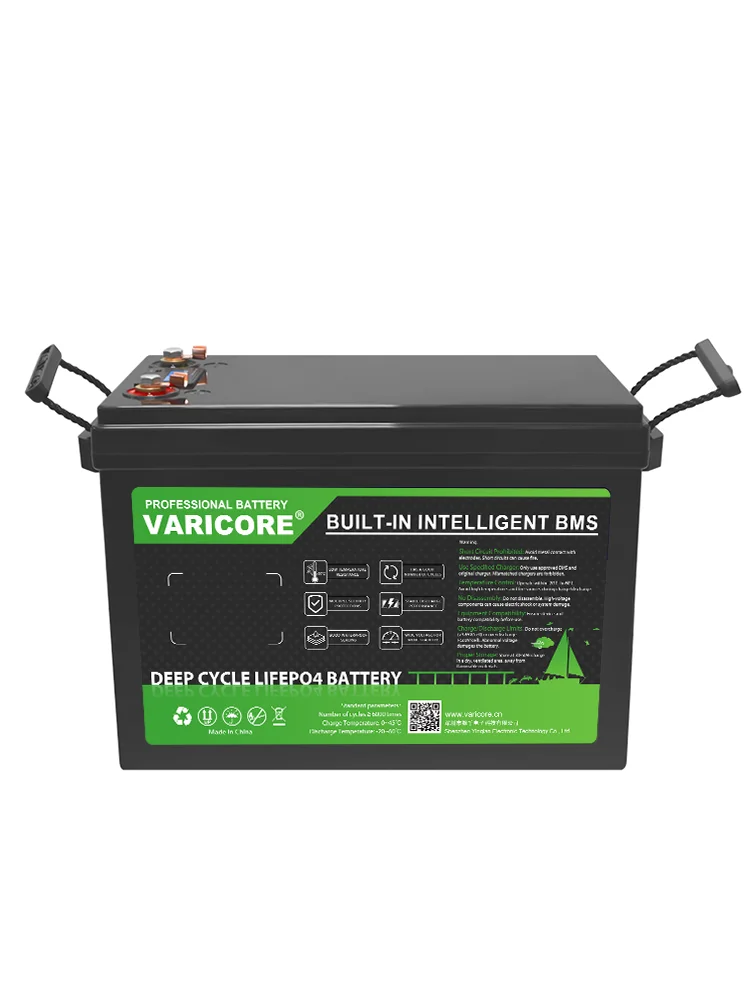 Varicore 12,8V 200Ah LiFePO4 Batterie mit integriertem Smart BMS, 4000+ Deep Cycles Lithium-Eisenphosphat-Batterie mit LCD-Display, USB3.0 Type-C Ausgang für Wohnmobile, Solar, Camping, Boote und