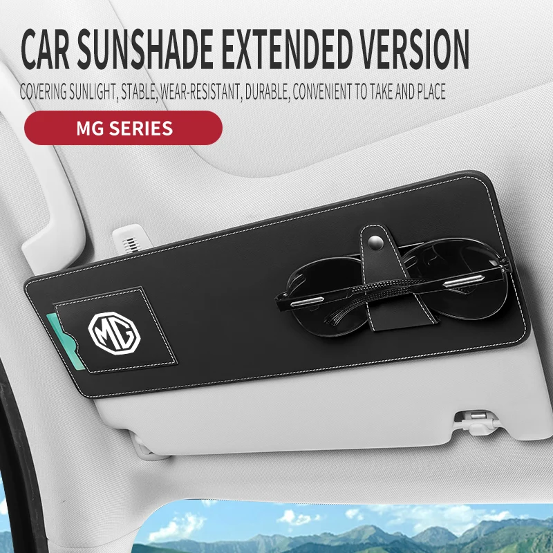 

Car Sun Visor Organizer PU Leather for MG3 MG5 MG6 HS ZS EZS RX5 Marvel R GS ZST ZT MG7 Sunglasses Clip Card Holder Accessory