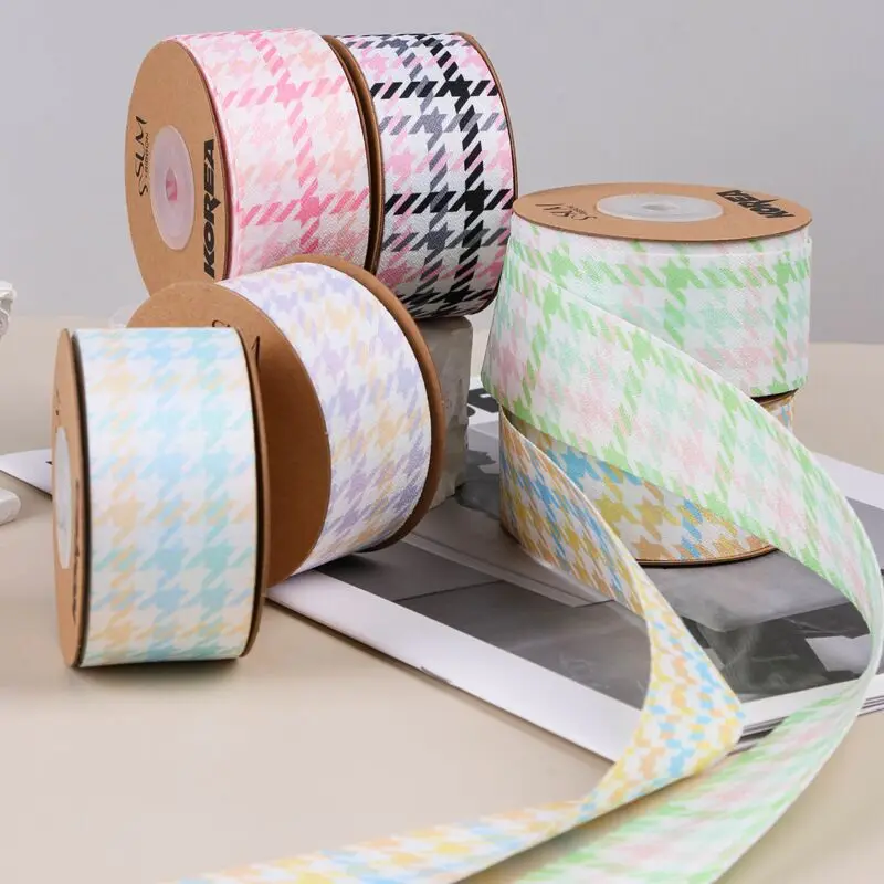 9 Yards 25mm38mm Plaid Ribbon DIY Handmade Material Headwear Bow For Crafts Decoration Hair Bows Crafts Gifts fabric belt