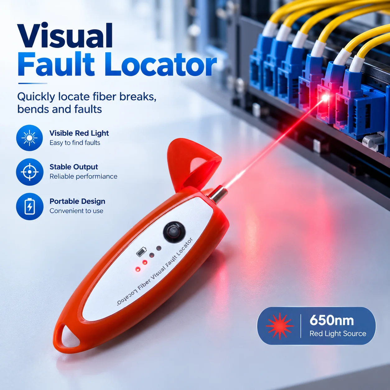 new MINI VFL 50MW Rechargeable Li-Battery type-c Visual Fault Locator 10mw 30mw  SC/FC/ST  FTTH Fiber Optic Tester Pen