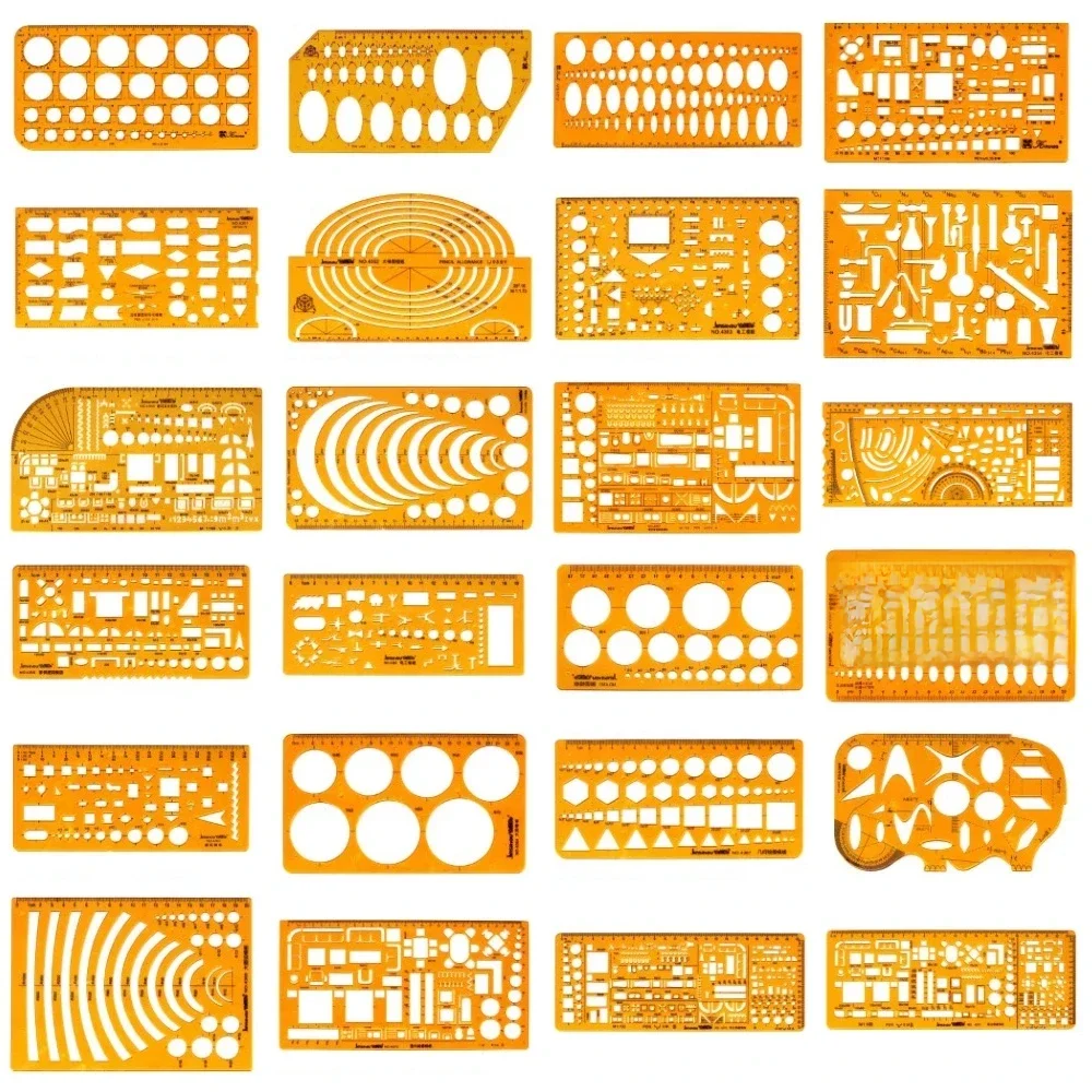 Jinsihou-Règle Ovale Circulaire Durable en Résine K, Modèle de Dessin, de Meubles, d'Architecte, de Mesure