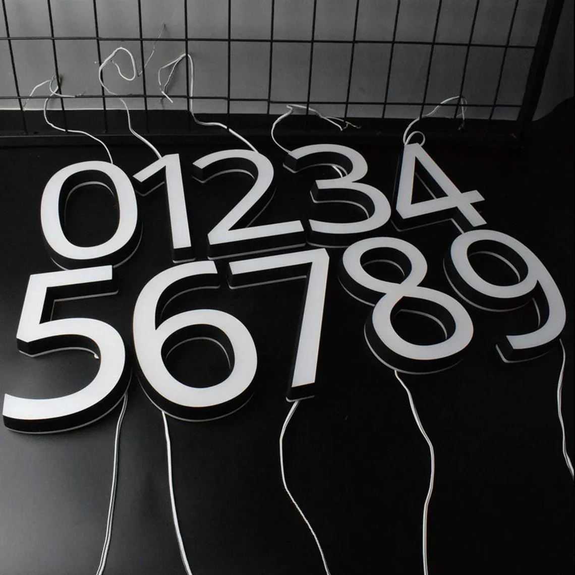 House Numbers Address Sign for House LED Lighted House Number Address Plaque for Outside LED Address Sign