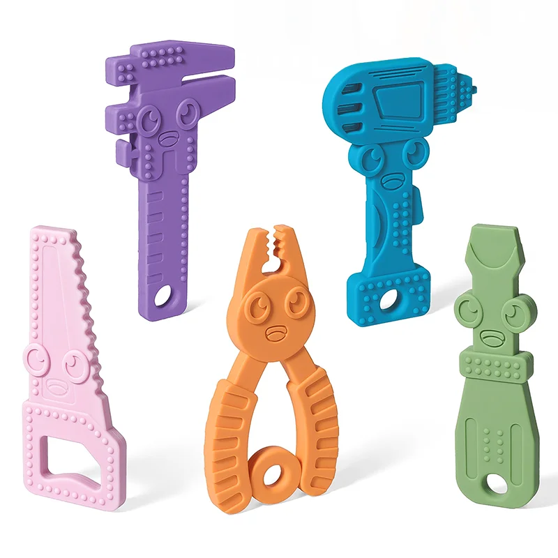 2/3PCS-set Baby Silicone Teether Wrench Food Grade Chewing Toy Silicone Tiny Rod Children's Goods Nurse Gift Baby Teether Toys