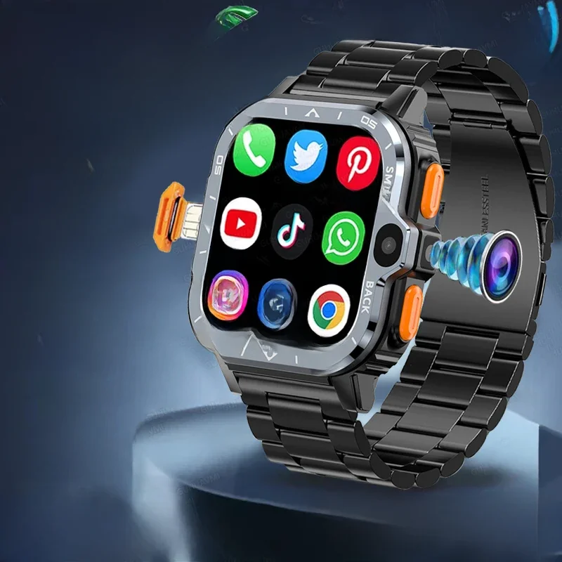 Sim smart watch 4g netzwerk gps navigation wifi nfc dual kamera 64g rom speicher video musik kleines