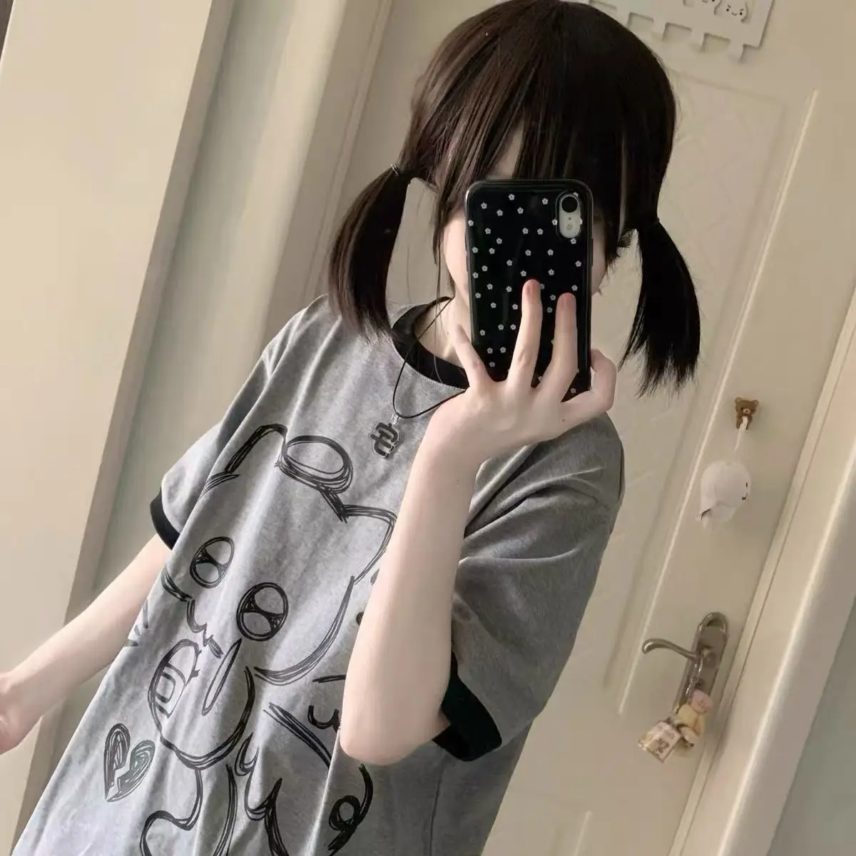 

Y2k укороченные топы субкультура футболка женская японская Harajuku гранж футболки с мультяшным принтом Fairycore контрастного цвета милая графическая футболка