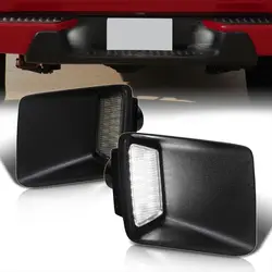 2PCS For Chevy Colorado GMC Canyon 2004-2012 Rear Bumper LED License Number Plate Light Lamp Assembly Replacement Pickup White