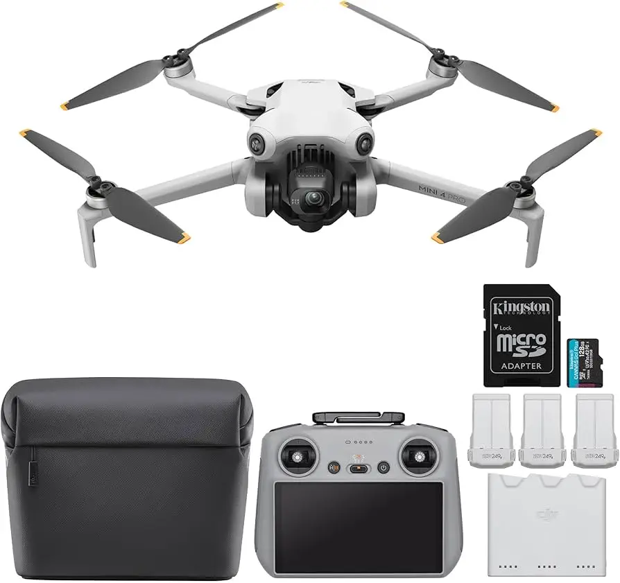 Mini 4 Pro Folding Drone with RC 2 Remote Fly More Combo 4K HDR Video Camera 249g 3 Batteries