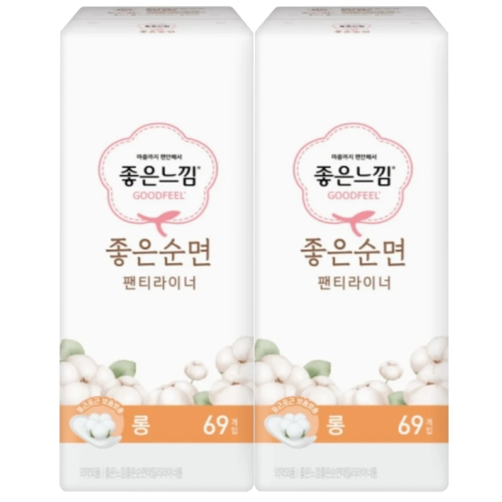 좋은느낌 팬티라이너 좋은순면 라이너 롱 69P X 2팩