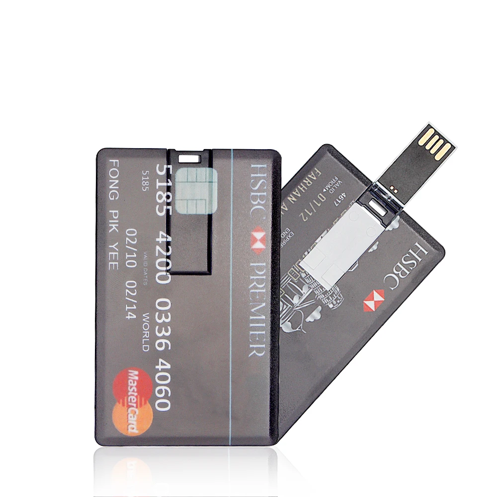 Bank Card USB Flash Drive 128GB Business Gift  Color Free Custom Pen drives 64GB Plastic 32GB 16GB 8GB 4GB Memory Stick U Disk