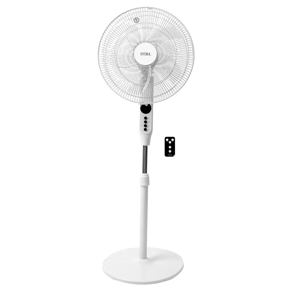Reyna electric fan remote control stand 5-leaf wing office business for home living room dining cafe 16 inch 40cm tie mmer natural Feng water surface wind strong wind RF-1622R