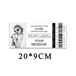 Personalized Concert Ticket Card, Custom Event Ticket Gift, DIY