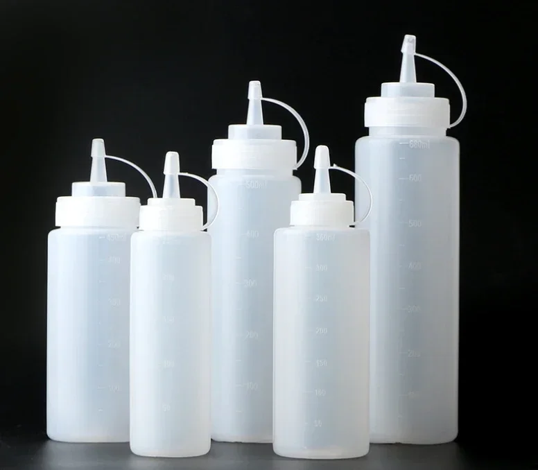 Grands bouteilles de condiments à presser avec buses, Ketchup, Sauces barbecue, distributeur de bouteilles d'huile d'olive, bouteille de Sauce à presser, Gadget de cuisine