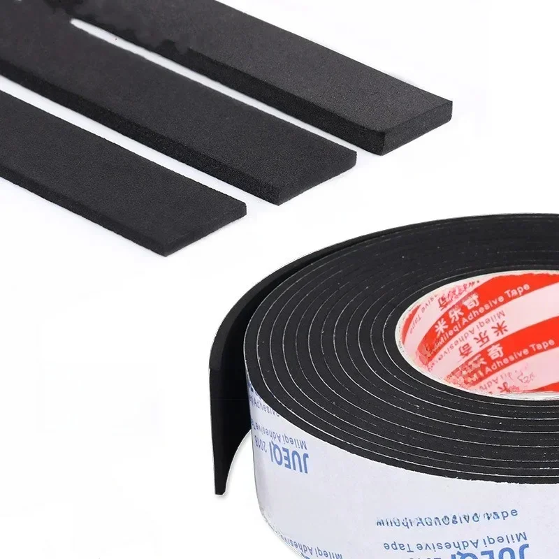 Bande adhésive Anti-collision en éponge EVA, bande auto-adhésive forte Double face, bande d'étanchéité pour cadre de porte, bandes à colle en mousse noire