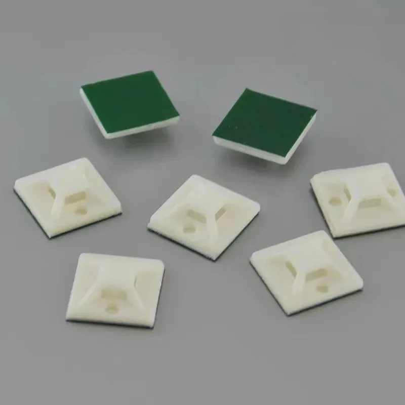 20 szt. 20/25/30/40 mmPlastikowa samoprzylepna opaska kablowa Uchwyt podstawowy Biały 30*30 mm Od pozycjonowania typu kleju — zdjęcie 2