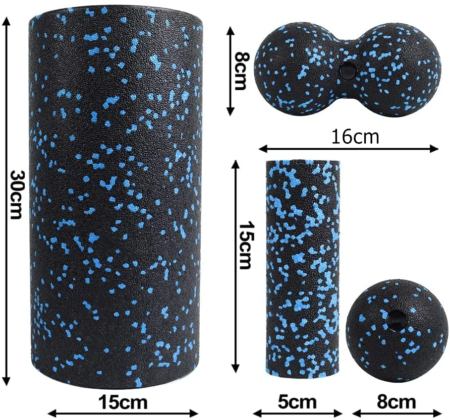 Rodillos de espuma para masaje Fascia, juego de bolas de Fitness EPP de alta densidad, Bola de Lacrosse doble, columna de Yoga, entrenamiento de
