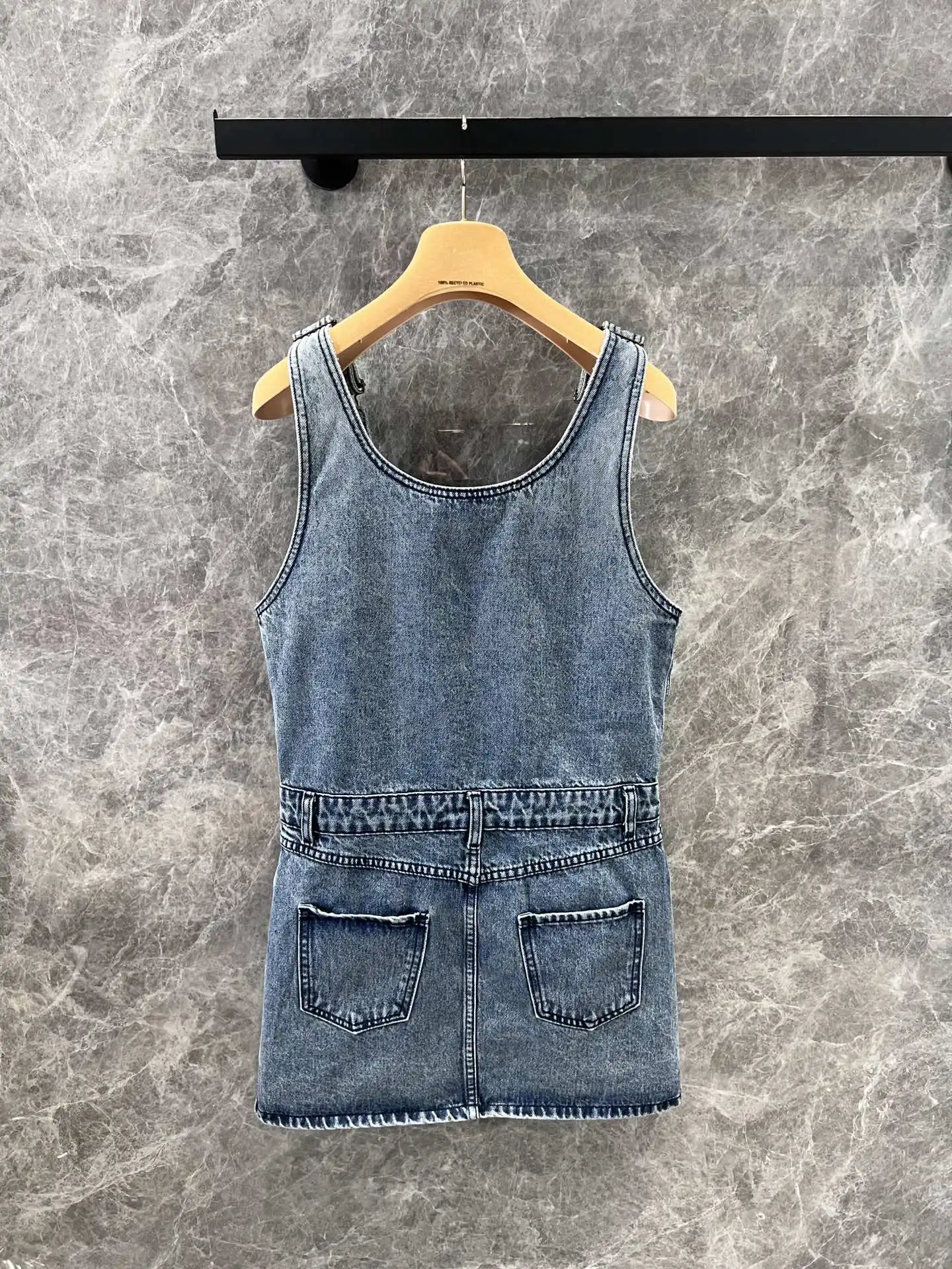 

2025 Summer New Women's Design Zipper Strap Skirt Twill Cotton Cowboy Fabric Soft Skin friendly Double directional Full WYY-63