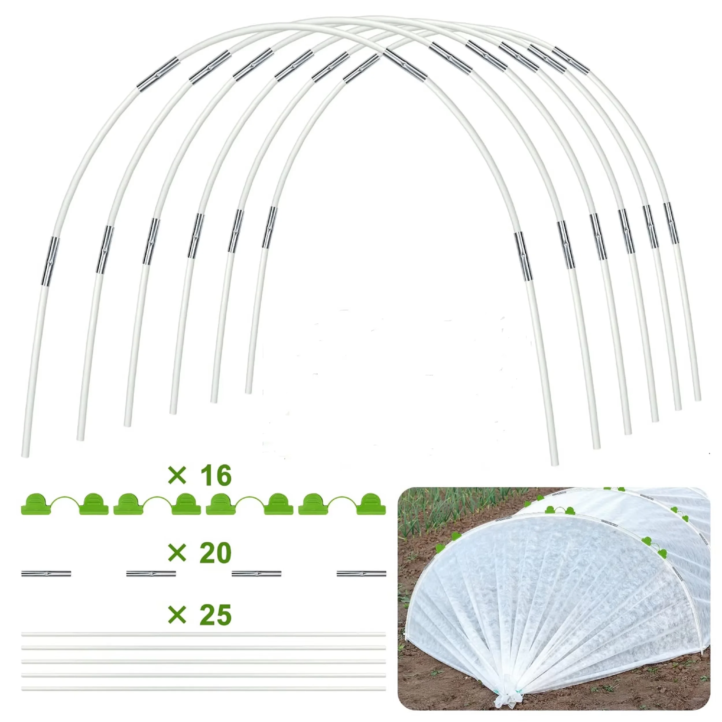 flexible planting tunnel plant cover, plant support garden fence, gardening supplies，25 garden bends, tunnel greenhouse frame,