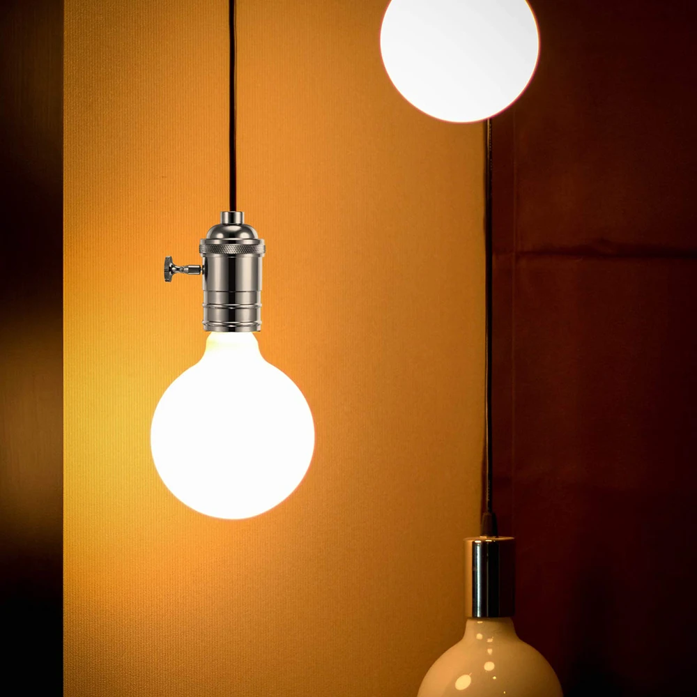 2pcs Vintage Socket E27 Lamp Holder Aluminum Shell With Switch Edison Screw Socket Retro Lighting Antique Bulb Base Lampholder