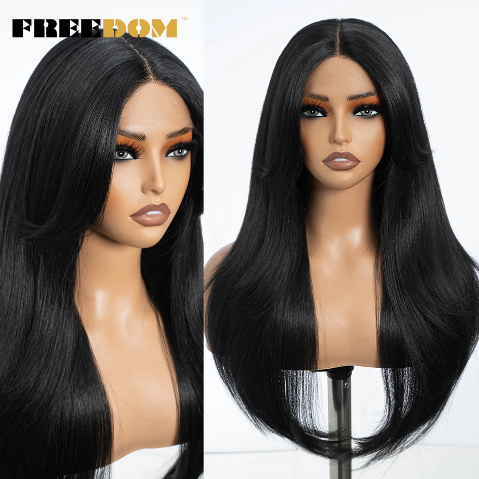 الحرية الاصطناعية الدانتيل الجبهة الباروكات للنساء 6X4 مستقيم الطبقات قبل قطعها شعر مستعار أومبير شقراء الأبيض ارتداء والذهاب غلويليس الباروكات #5