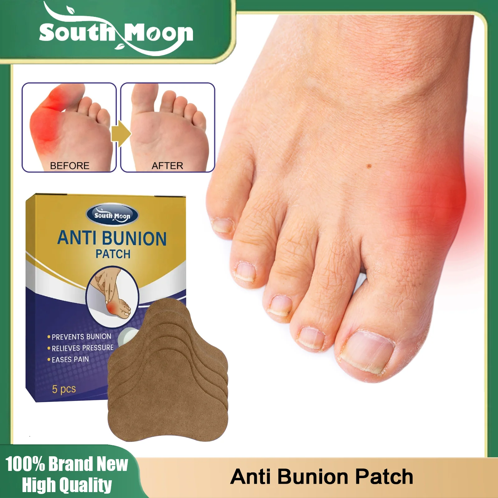 

Bunion Gout Pain Relief Patch Foot Toe Swelling Pain Valgus Herbal Care Patch Pain Swelling Relief Bone Thumb Corrector Sticker