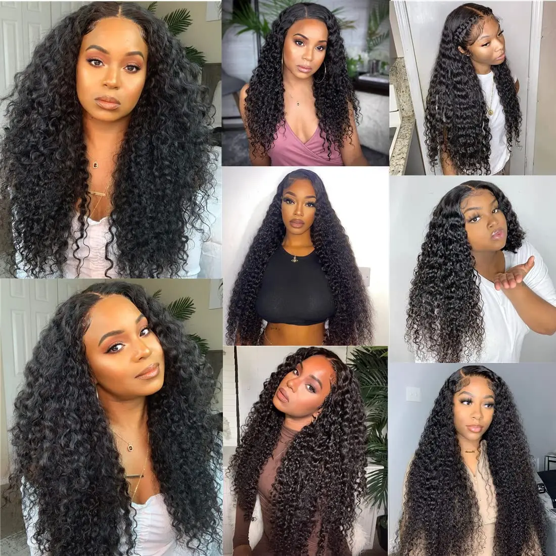 Deep Wave Bundles with Closure Human Hair Curly Bundles and Closure 100% Brazilian Virgin Hair 4x4 Deep Curly Lace Closure #1B