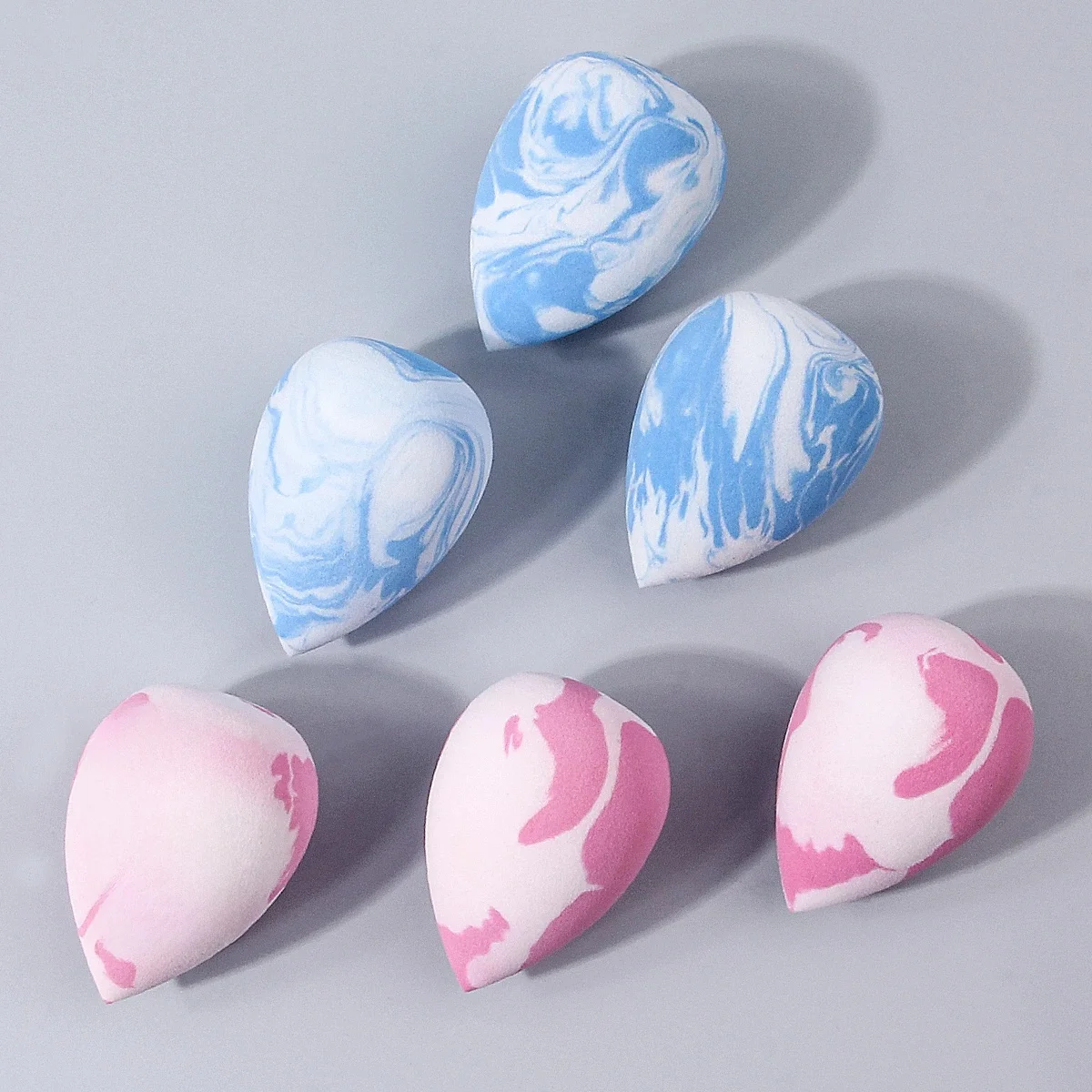 Éponges de maquillage multi-usage ombrées, outils professionnels de mélange de visage pour liquide/poudre et cosmétiques de couleur impeccables, 6 pièces