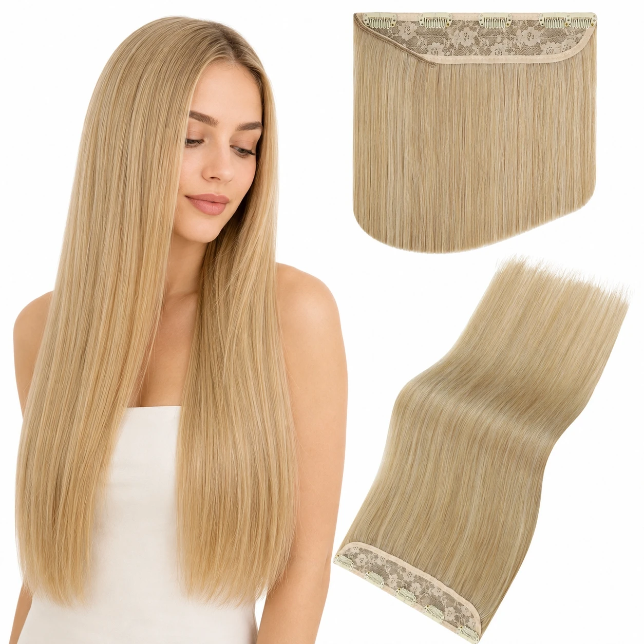 extensions-de-cheveux-a-clipser-moresoo-one-piece-tissage-en-dentelle-70g-5-clips-100-cheveux-humains-naturels-pour-filles-aspect-naturel
