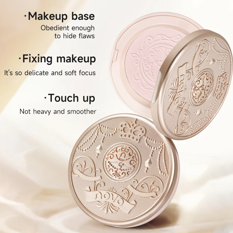 بودرة أوروبية غير لامعة منقوشة، مقاومة للماء والعرق، تدوم طويلاً، مسامية، مطحونة بدقة، مكياج ناعم للبشرة