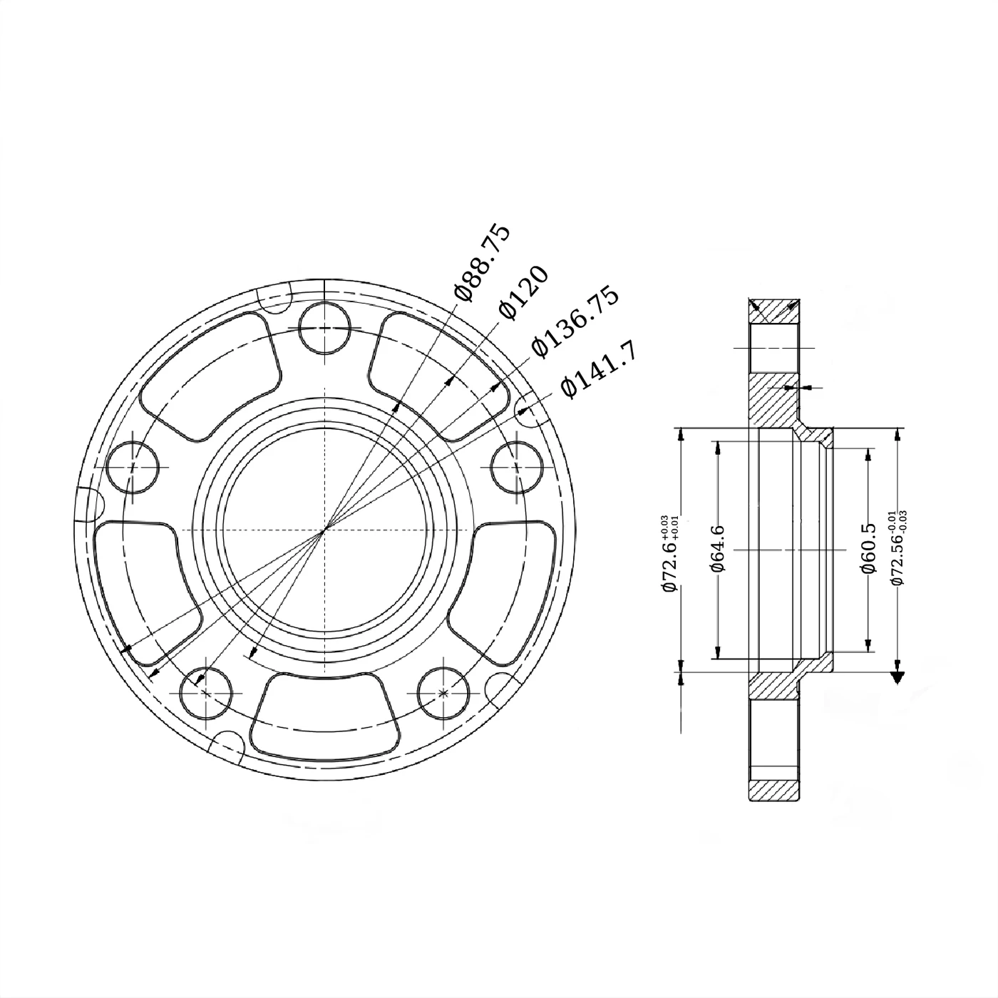 For Bmw E/F-Series 12/15/20mm Wheel Spacer Adapter PCD 5x120 CB 72.56mm 5-Lug Car 2Pieces/set Aluminium 6061-T6