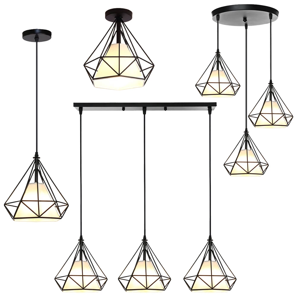 

1/3 Heads Retro Loft Chandelier Industrial Iron Hanging Light E27 Vintage Pendant Lamp for Living Room Bedroom Kitchen Home Deco