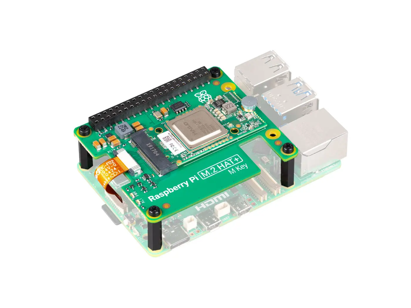 تتضمن مجموعة Raspberry Pi 5 AI على Raspberry Pi M.2 HAT+ ووحدة تسريع Hailo AI، 13 عملية Tera في الثانية