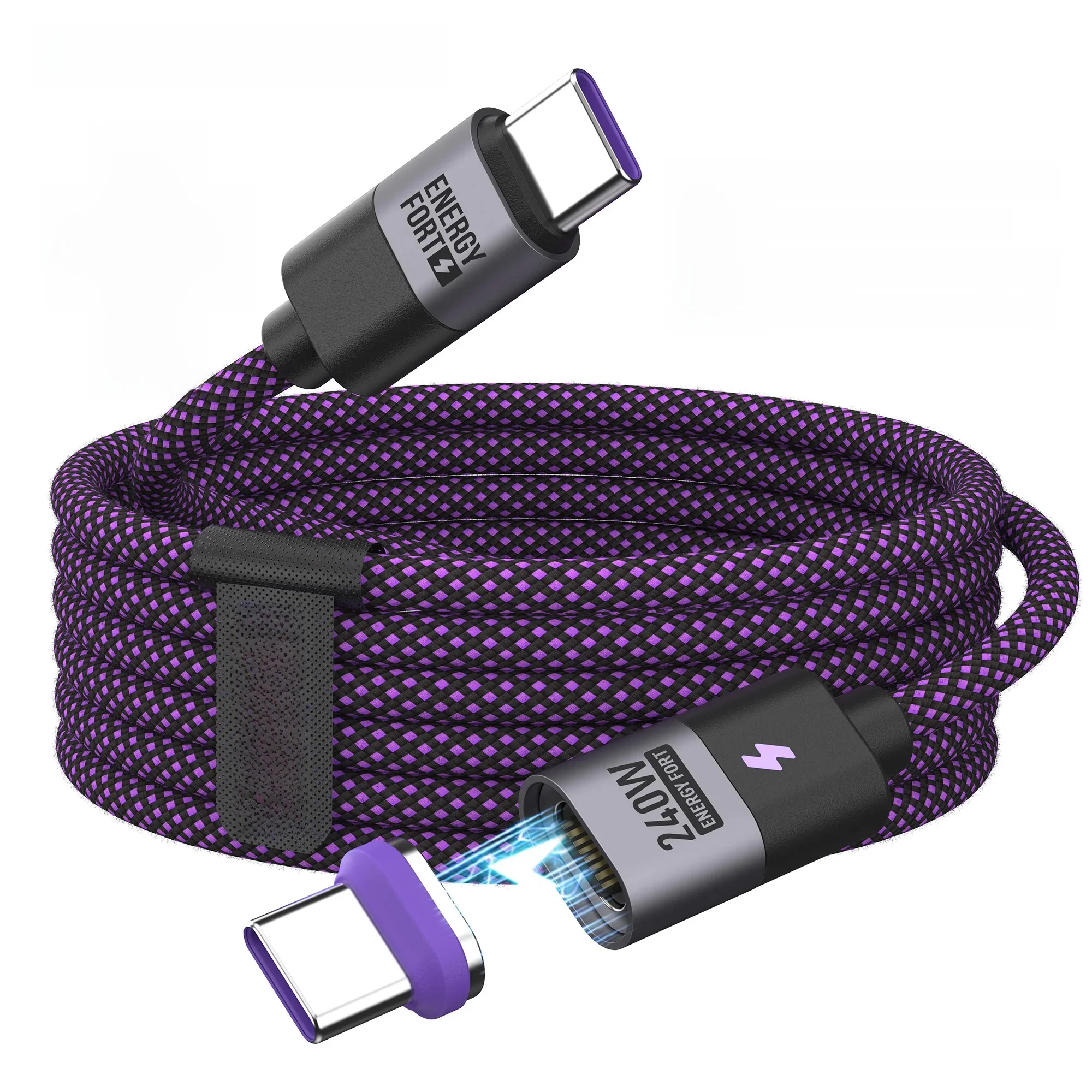 Magnetyczny kabel ładujący 240 W typu C PD3.1 USB C do USB C/Micro USB Ładowarka magnetyczna Szybkie ładowanie Przewód do telefonu Laptop Tablet — zdjęcie produktu 7