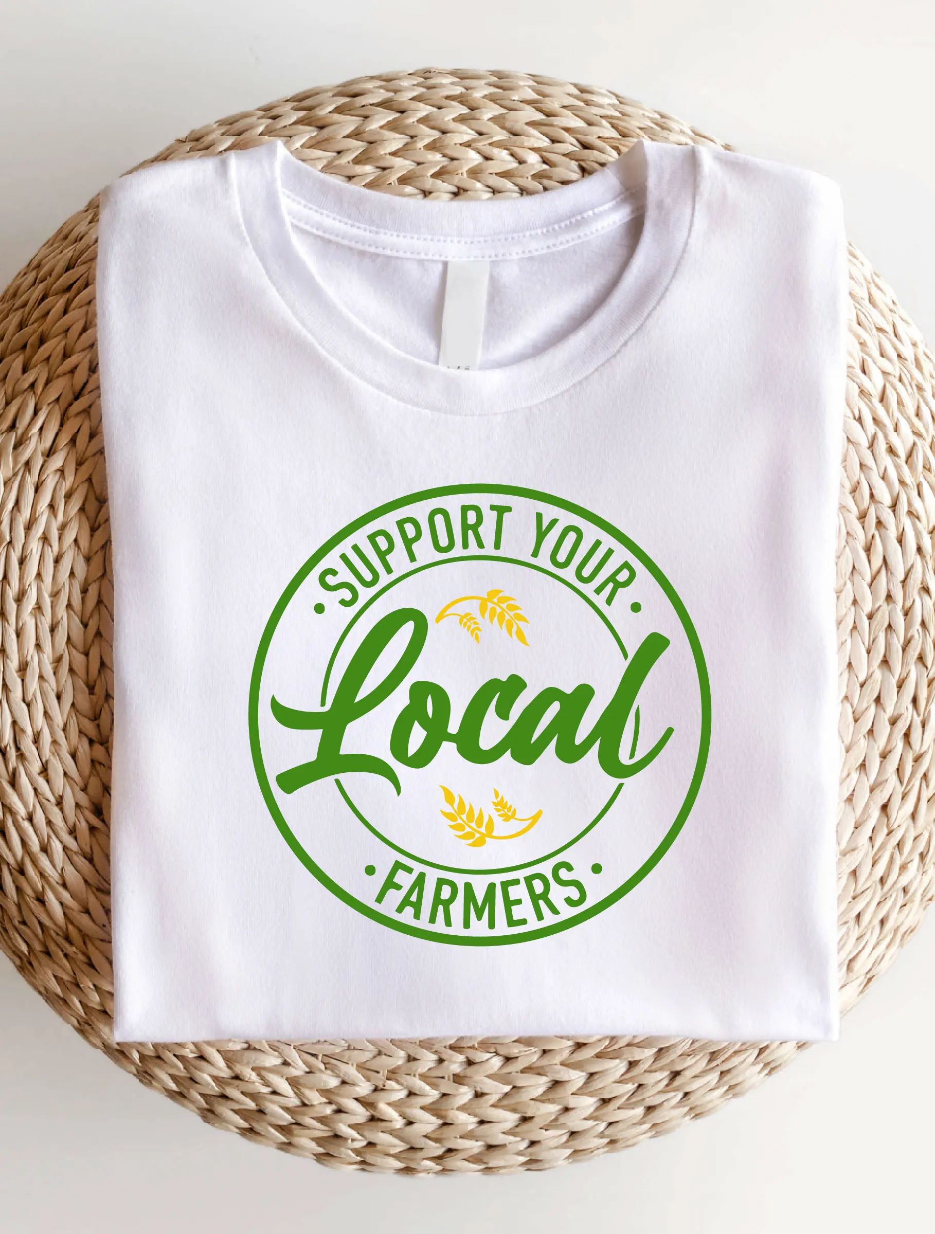 Women Farmer Short Sleeve Shirt, Local Farmer Graphic Print Round Neck T-Shirt AE29