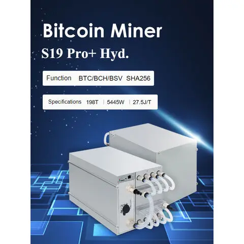 🔥Antminer S19 Pro + Hydro 184TH 5445W BTC BCH, Nouveau Mineur avec Garantie Bitmain