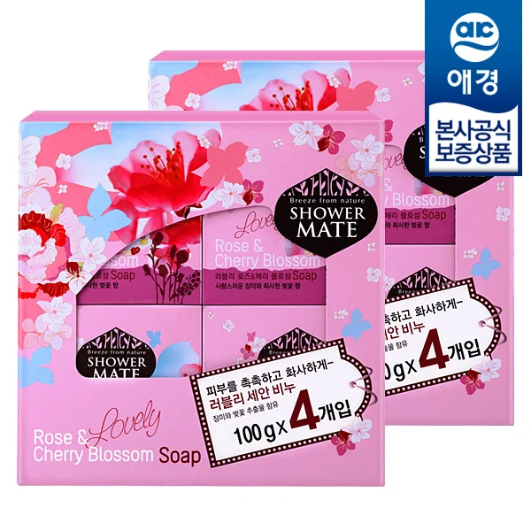 [Aekyung] Shower Mate soap Blie Rose 100g 4X2