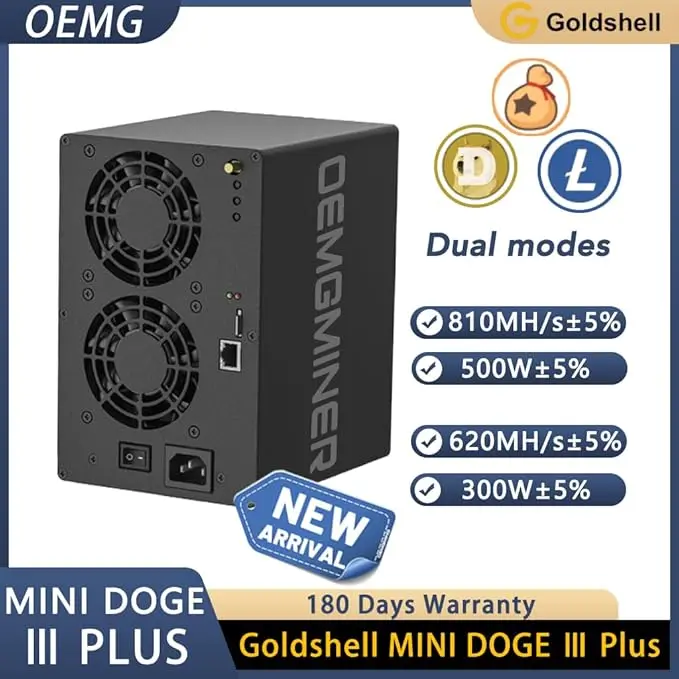 KIC New Goldshell Mini Doge III Plus ASIC Miner لـ Doge Coin & LTC Hashrate 810M 500W Power مع سلك طاقة اشتر 2 واحصل على 1 مجانًا #2