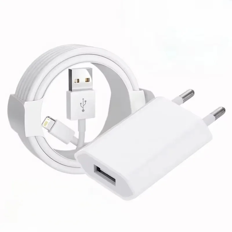 Chargeur mural USB d'origine ue, données USB pour iPhone 15 14 13 12 11 Pro Mini 8 Plus XR X XS SE, câble de chargement de données