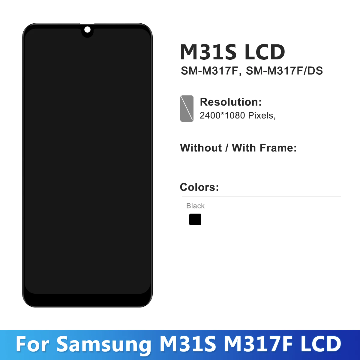 OLED M31S Display With Frame For Samsung M317 M317F M317F/D Display Touch Screen Digitizer Assembly Replacement