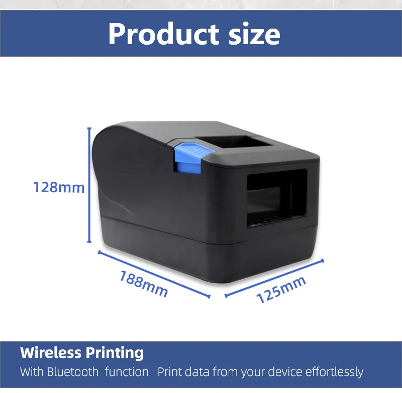 WEIHUANG P16 58mm 2 Inch Wireless Bluetooth Thermal Receipt Printer USB POS Machine for Restaurant Kitchen Retail Bill Ticket