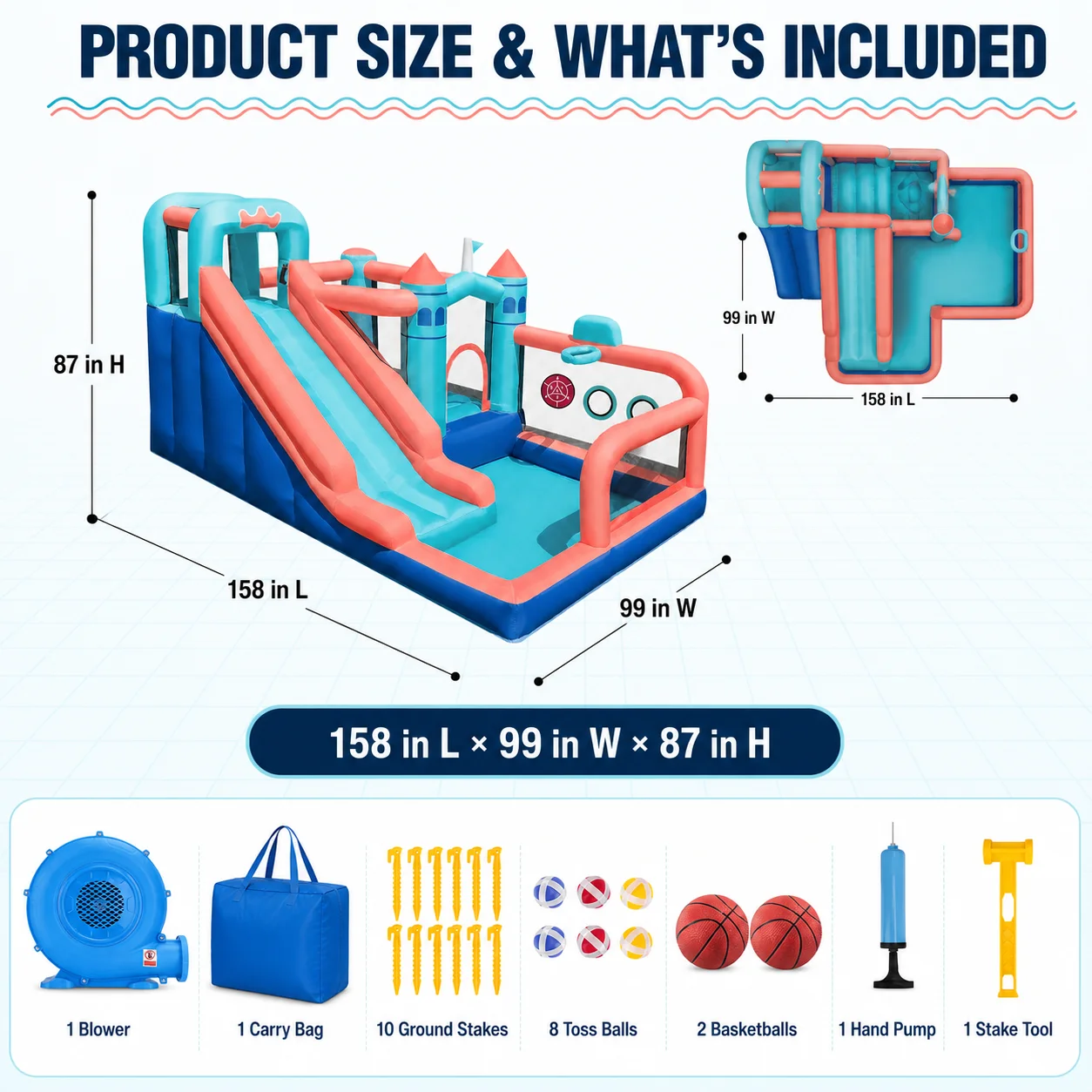 子供用8-in-1インフレータブルウォータースライドバウンス - Water Slide Inflatable のレビューと価格