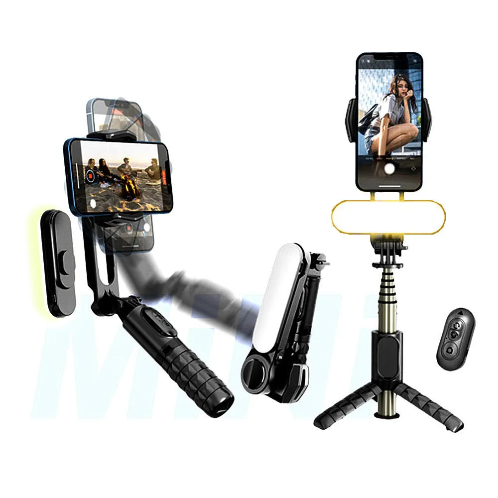 

Q09 Wireless Bluetooth Selfie Stick Tripod Handheld Gimbal Stabilizer Monopod With Fill Light Shutter for IOS Android Universal